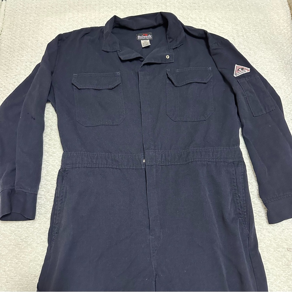 Bulwark FR Coveralls Navy Flame Resistant Work Jumpsuit Men’s Size 44 Reg
